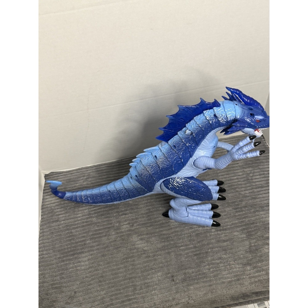 Betheaces Kids Toy Large size Simulation Dinosaur Dragon Blue sounds wheels